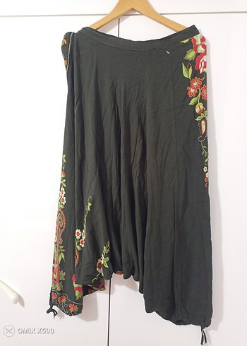 Nakışlı Çok Renkli Uzun Bohem şalvar Etek - Görsel 3