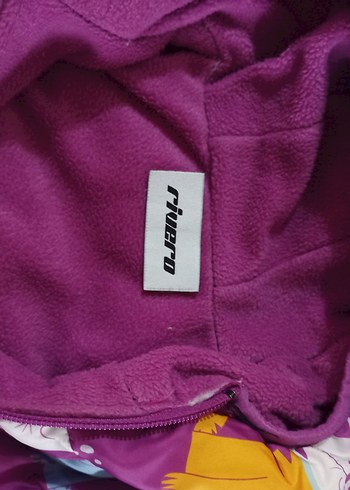 Kapüşonlu Renkli Kız Çocuk Montu - Görsel 6