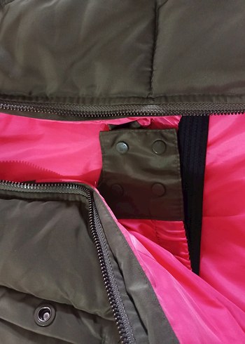 Yeşil Kürklü Kapüşonlu kız Çocuk Mont - Görsel 8