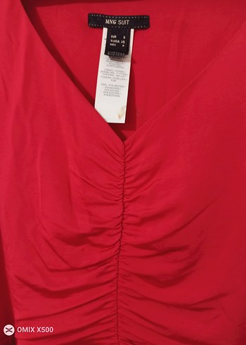 Kemerli Kırmızı kısa Kadın Elbise - Görsel 5