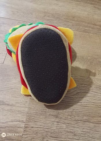 Sevimli hamburger tasarımlı peluş Çocuk panduf Terliği - Görsel 4