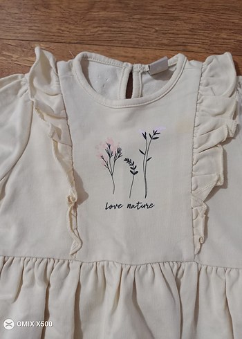 Kız Çocuk Krem Fırfırlı Elbise - Görsel 5