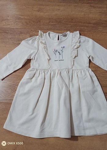 Kız Çocuk Krem Fırfırlı Elbise - Görsel 2