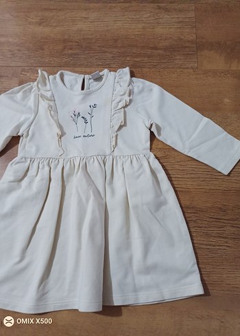 Kız Çocuk Krem Fırfırlı Elbise - Görsel 3