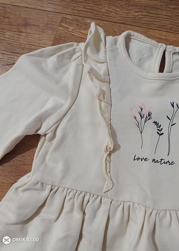 Kız Çocuk Krem Fırfırlı Elbise - Görsel 4