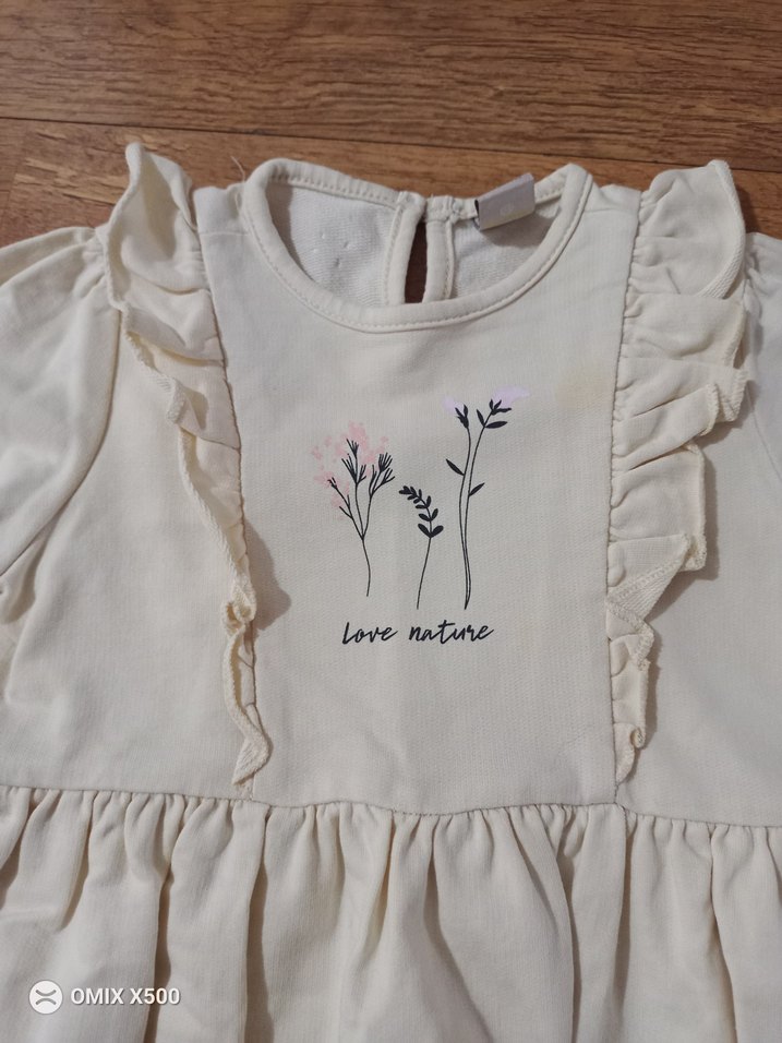 Kız Çocuk Krem Fırfırlı Elbise - Görsel 5