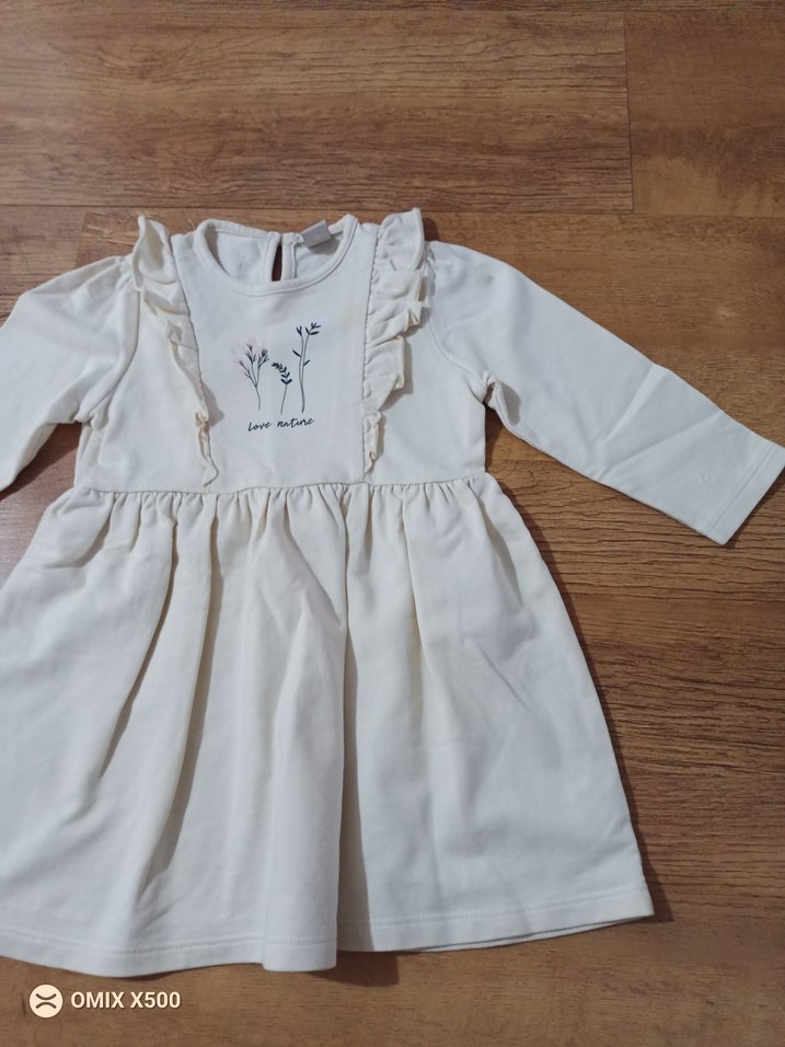 Kız Çocuk Krem Fırfırlı Elbise - Görsel 3