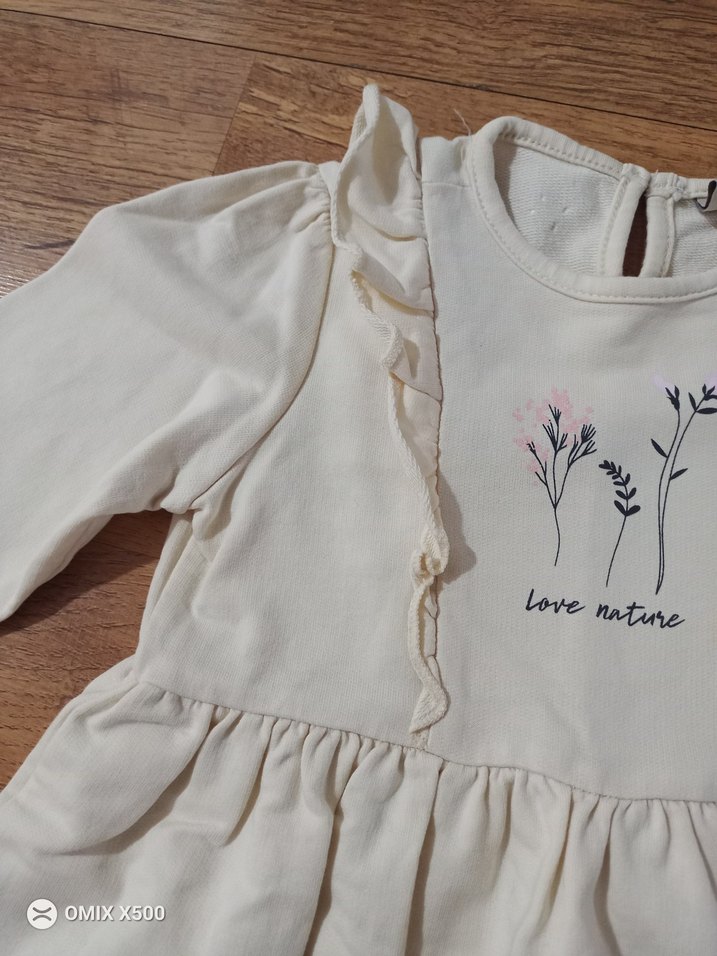 Kız Çocuk Krem Fırfırlı Elbise - Görsel 4