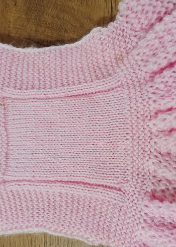 Kız Çocuk Pembe Triko jile elbise - Görsel 2