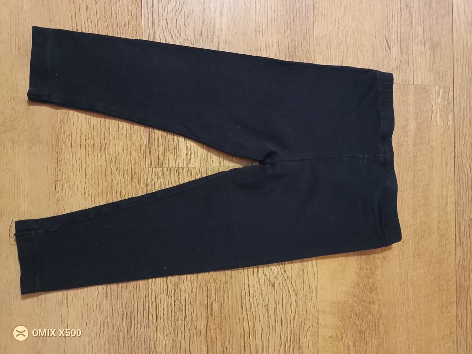 Kız Çocuk siyah Elastik Denim Tayt - Görsel 2