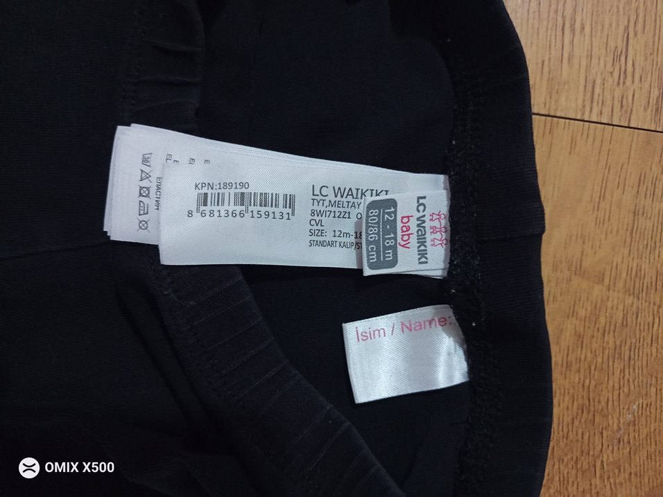 Kız Çocuk siyah Elastik Denim Tayt - Görsel 3