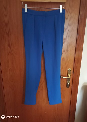 Faruk Ekin marka Kadın Mavi Kumaş Pantolon - Ofis Stilinde - Görsel 2