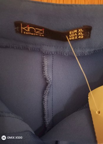 Faruk Ekin marka Kadın Mavi Kumaş Pantolon - Ofis Stilinde - Görsel 4