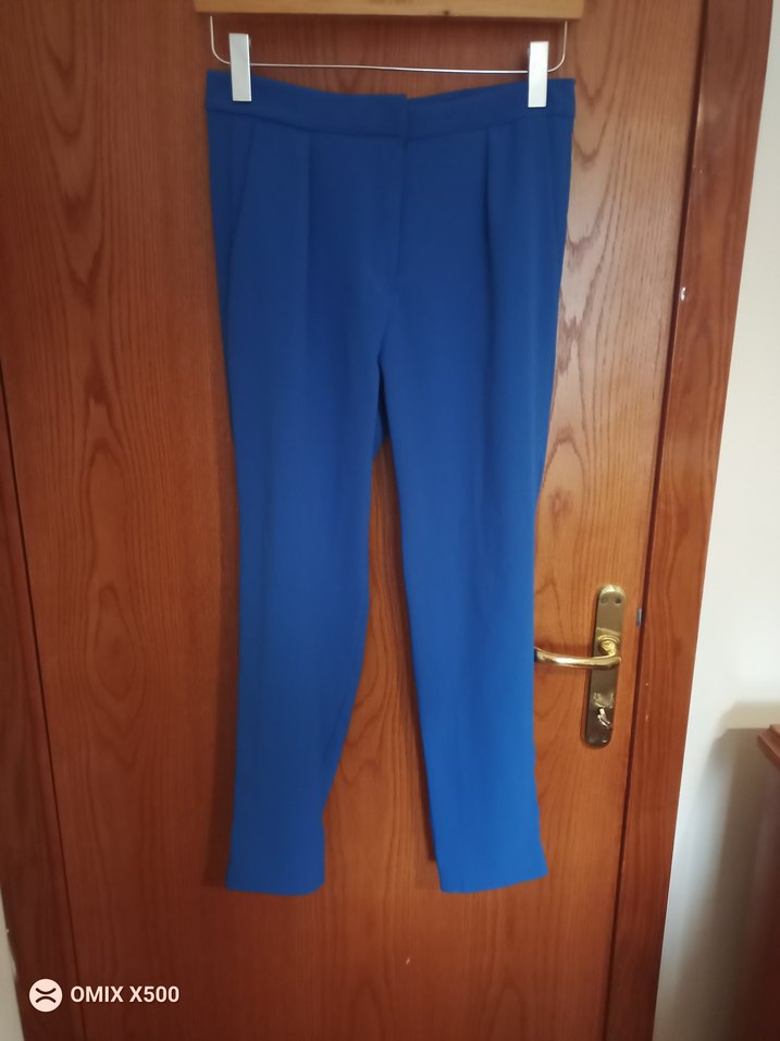 Faruk Ekin marka Kadın Mavi Kumaş Pantolon - Ofis Stilinde - Görsel 2