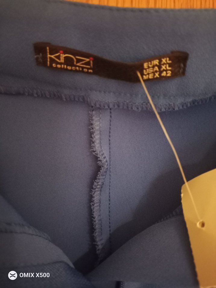 Faruk Ekin marka Kadın Mavi Kumaş Pantolon - Ofis Stilinde - Görsel 4