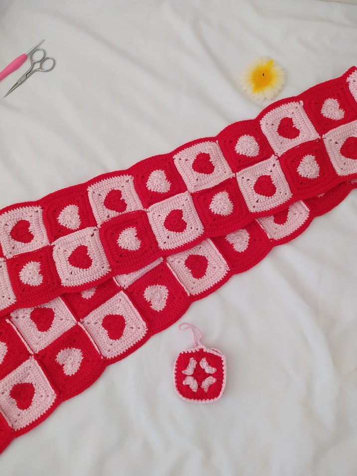 Kırmızı Örgü Kadın Atkı - Görsel 2