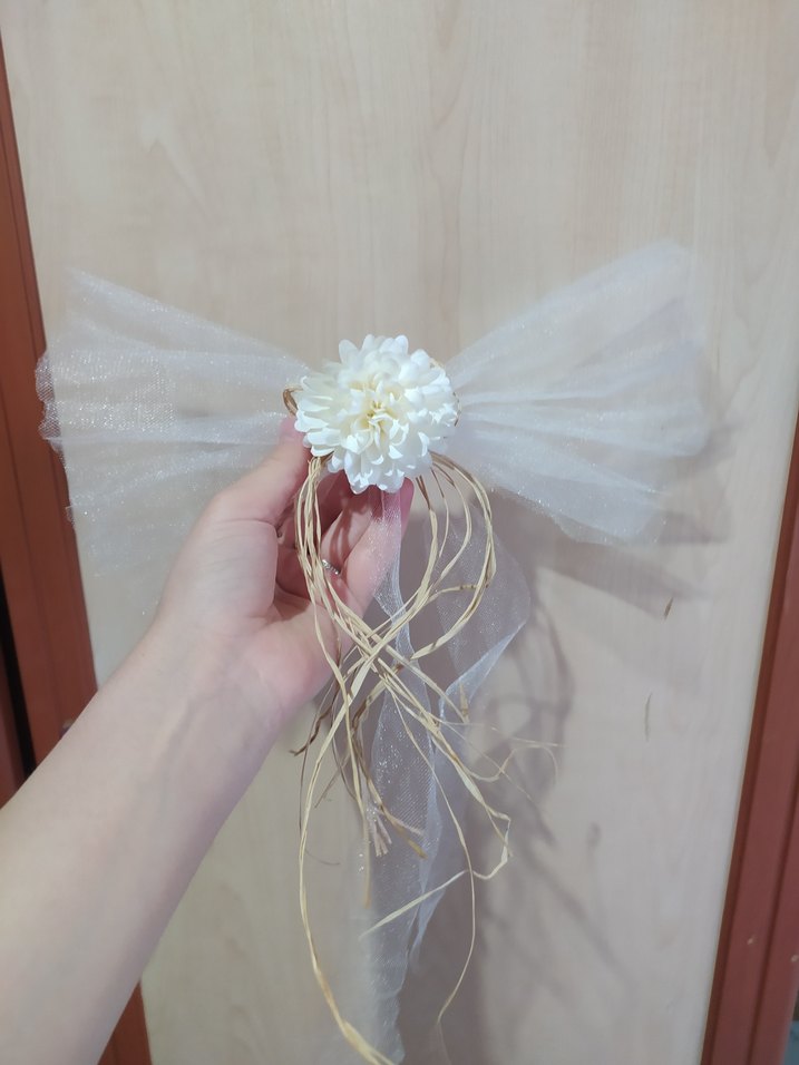 Bohem Beyaz Düğün Aksesuarı Fiyonk - Görsel 2