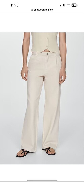 Mango wideleg pilili jean pantolon