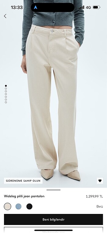 Mango Mango wideleg pilili jean pantolon