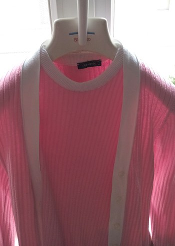 Pembe Kadın Pilili Pamuklu Kazak 2 li takim - Görsel 3