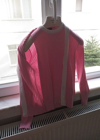 Pembe Kadın Pilili Pamuklu Kazak 2 li takim - Görsel 6