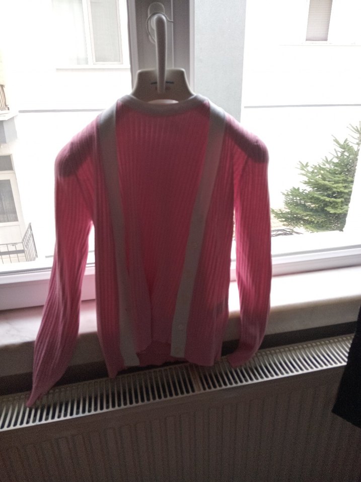 Pembe Kadın Pilili Pamuklu Kazak 2 li takim - Görsel 2