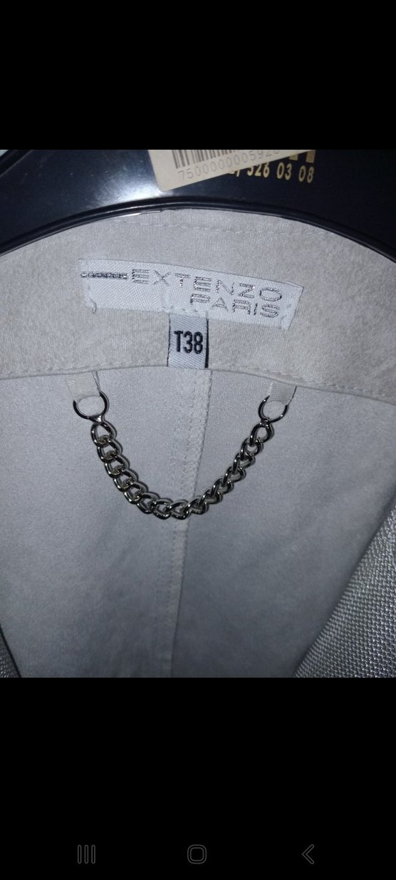 Gri Süet Düğmeli Kadın Ceket - Görsel 2