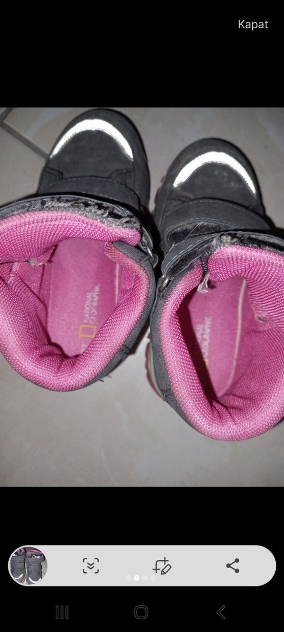 Kız Çocuk Gri Pembe Cırt Cırtlı Bot - Görsel 2