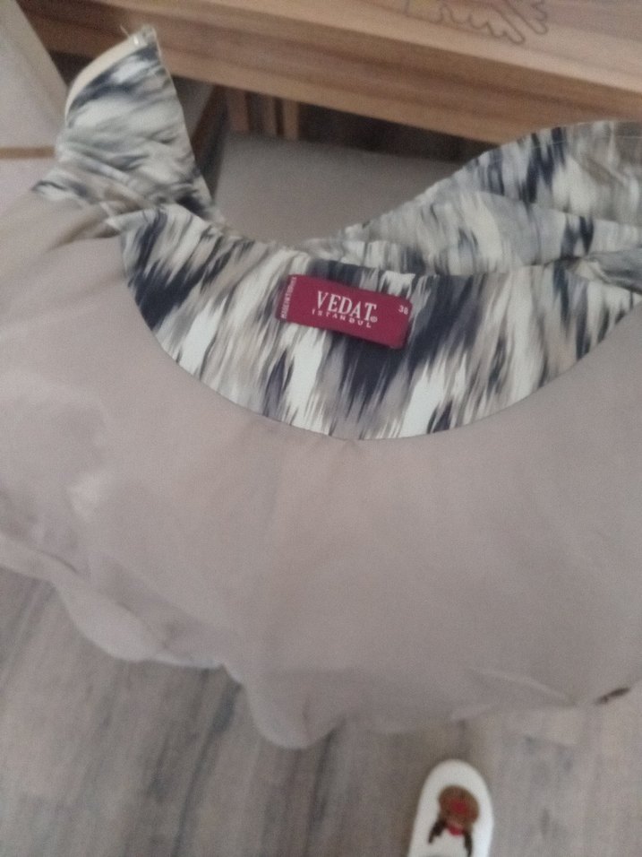 Gri Batik Desenli Kadın Mont temsili marka - Görsel 2