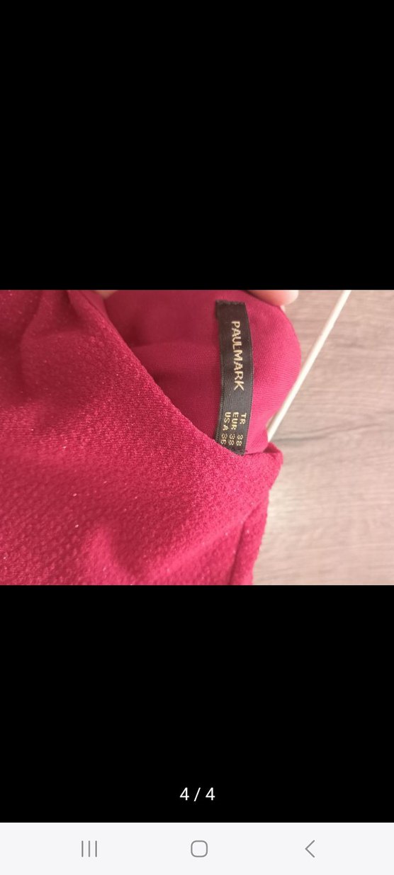 Pembe Uzun Kollu Drapeli Uzun Elbise - Görsel 3