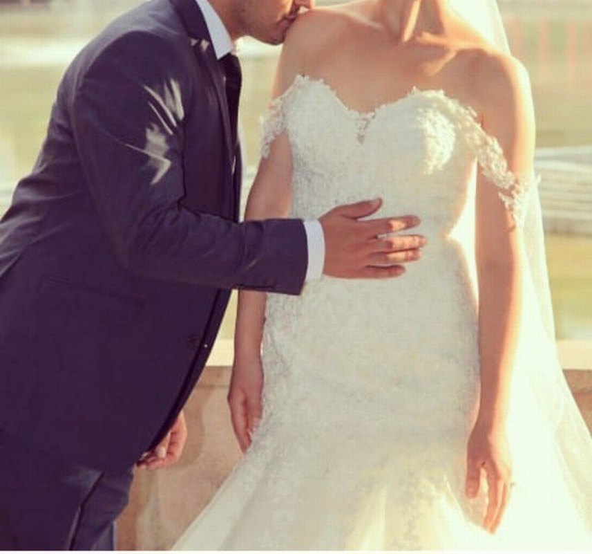 Dantel Detaylı Beyaz Prenses Gelinlik - Görsel 2