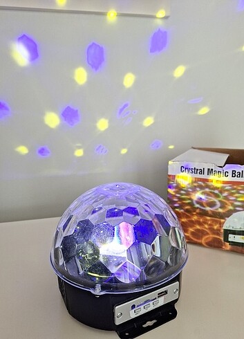 İthalat Disko Topu Bluetooth Kumandalı LED Kristal