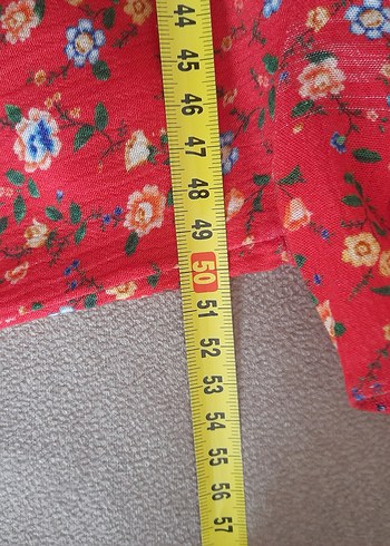 Kısa Kollu V Yaka Renkli Bohem Bluz - Görsel 7