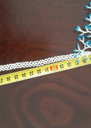 Boncuklu Turkuaz Nakışlı Uzun Bohem Kolye - Görsel 3