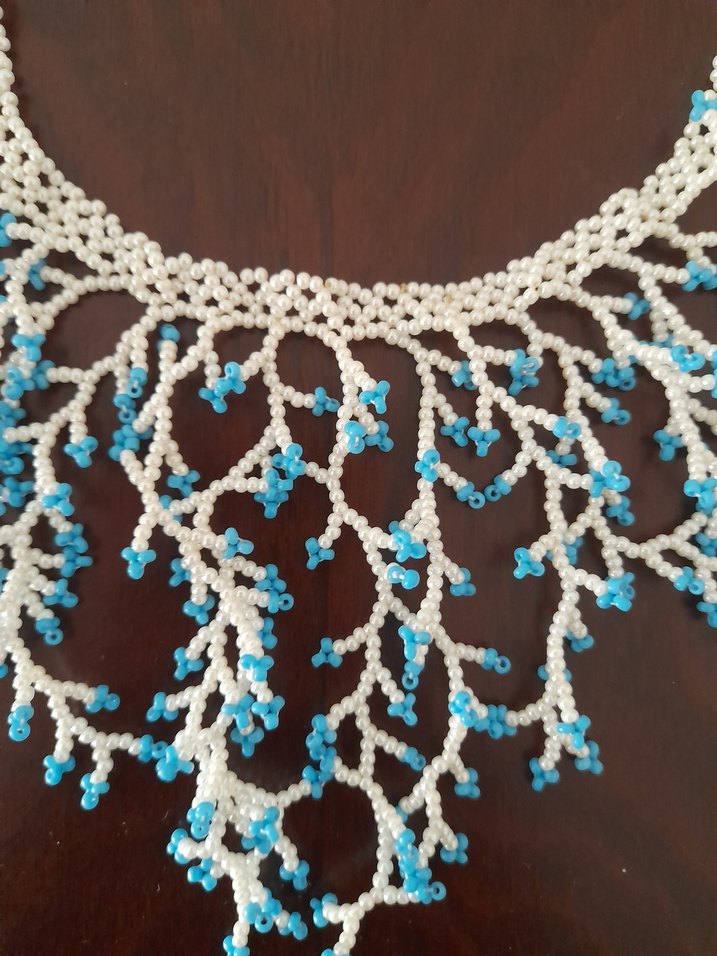 Boncuklu Turkuaz Nakışlı Uzun Bohem Kolye - Görsel 2