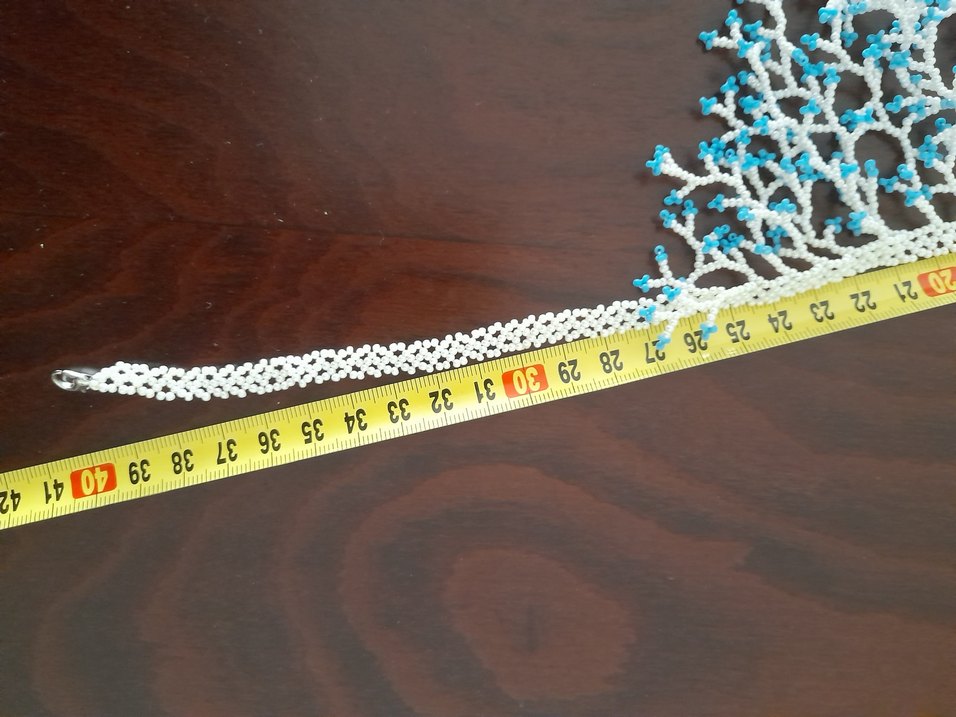 Boncuklu Turkuaz Nakışlı Uzun Bohem Kolye - Görsel 3