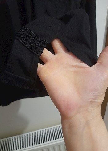 Nakışlı Siyah Uzun Kollu Kadın Bluz - Görsel 5