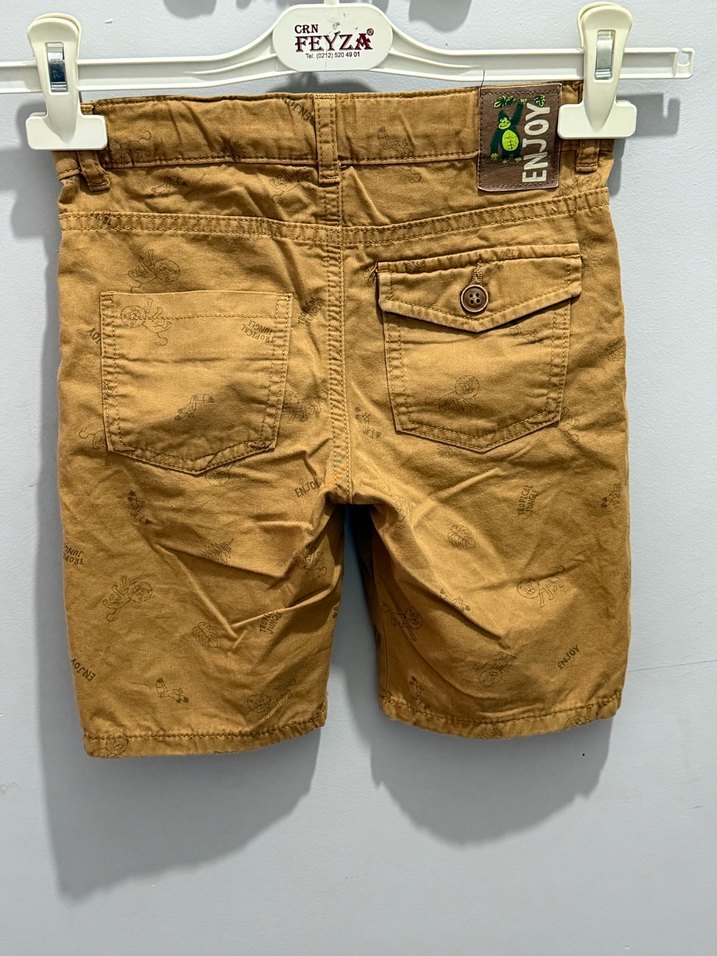 Düğmeli Kahverengi Erkek Şort - Görsel 3