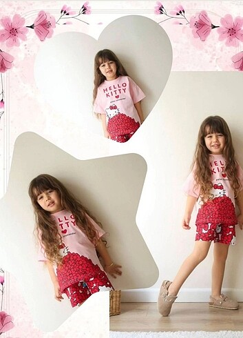 Hello Kitty Kız çocuk 2li şortlu takım ????