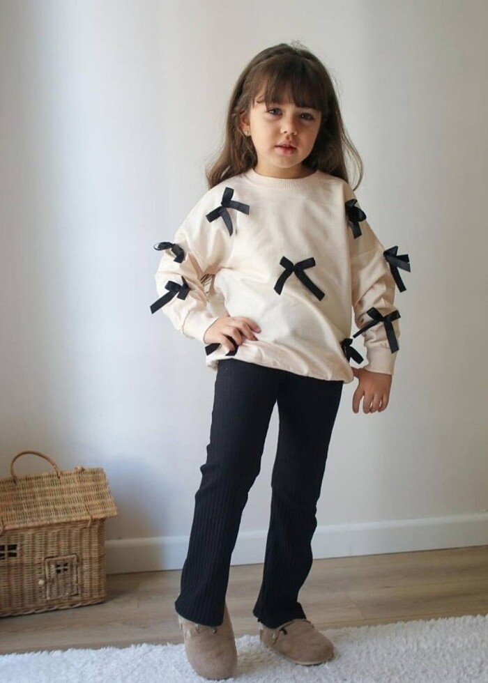 Kurdele uzun kollu 2liTakım pamuklu kumaş  - Görsel 2