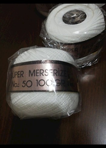 kirik beyaz super merserize İp 100 gr No:50 - Görsel 2