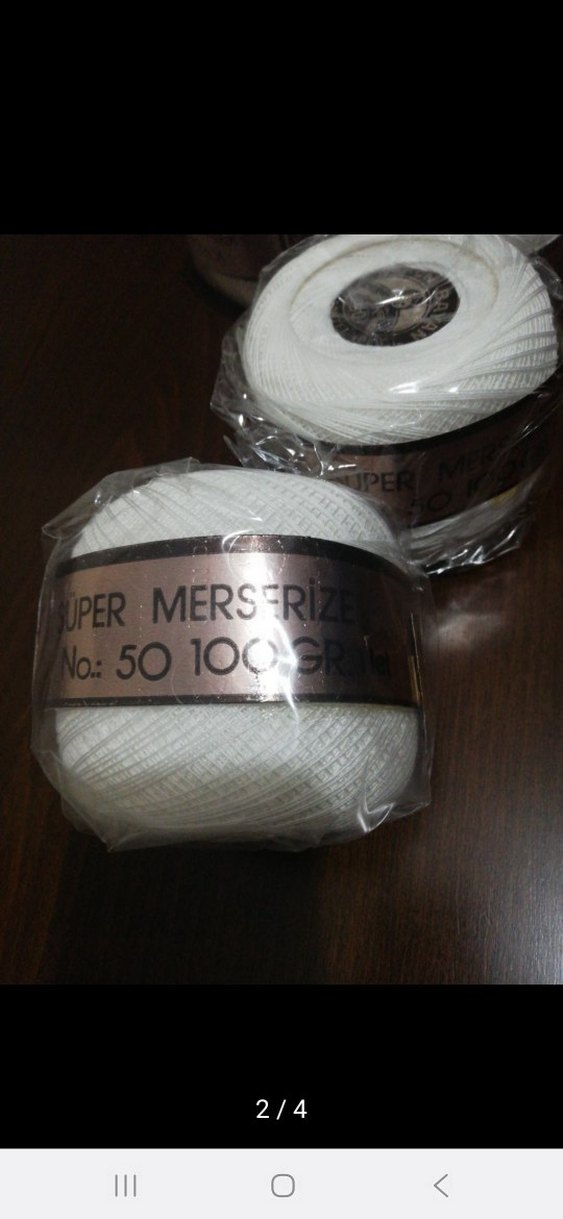 kirik beyaz super merserize İp 100 gr No:50 - Görsel 2