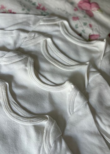 Beyaz Pamuklu Bebek Body - Görsel 5