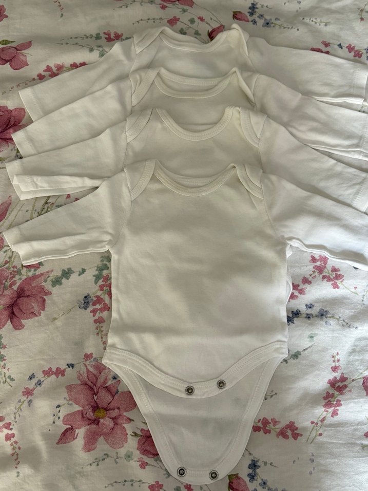 Beyaz Pamuklu Bebek Body - Görsel 3