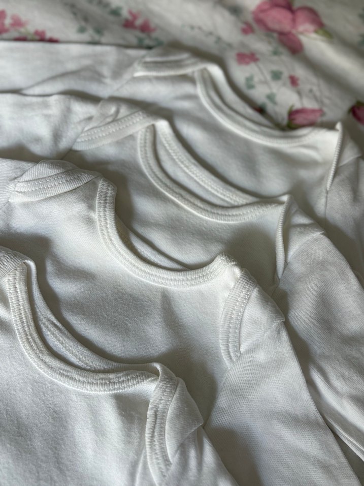 Beyaz Pamuklu Bebek Body - Görsel 5