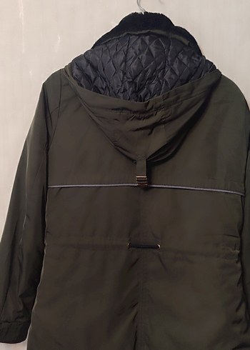 Kürk Detaylı Haki Kadın Mont - Görsel 4