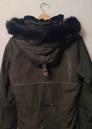 Kürk Detaylı Haki Kadın Mont - Görsel 5