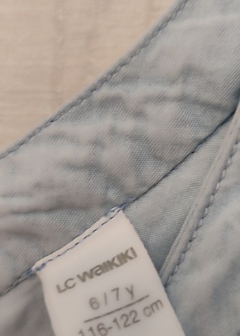 Lcw Kız Çocuk Mavi Denim Volanlı Elbise - Görsel 3