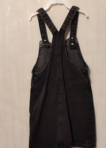 Lcw Kız Çocuk Siyah Denim Nakışlı Askılı Elbise - Görsel 2