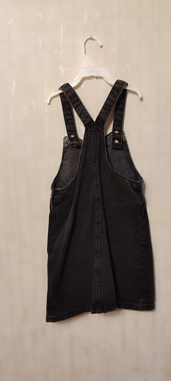 Lcw Kız Çocuk Siyah Denim Nakışlı Askılı Elbise - Görsel 2